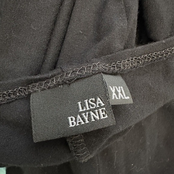 Lisa Blayne Womens Black Top Long Sleeve Handkerchief Hem Solid Size XXL - Picture 3 of 4